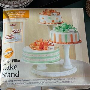 Wilton 3 Tier Cake Stand with Colorful Ribbons